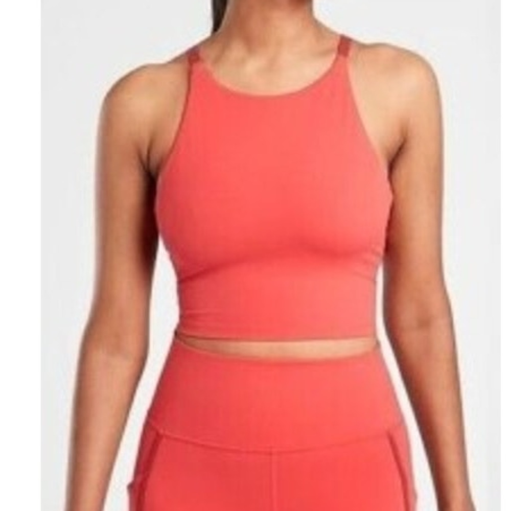 Athleta Intention Crop Top D-DD Women's Size Medium Lychee Red New With Tag